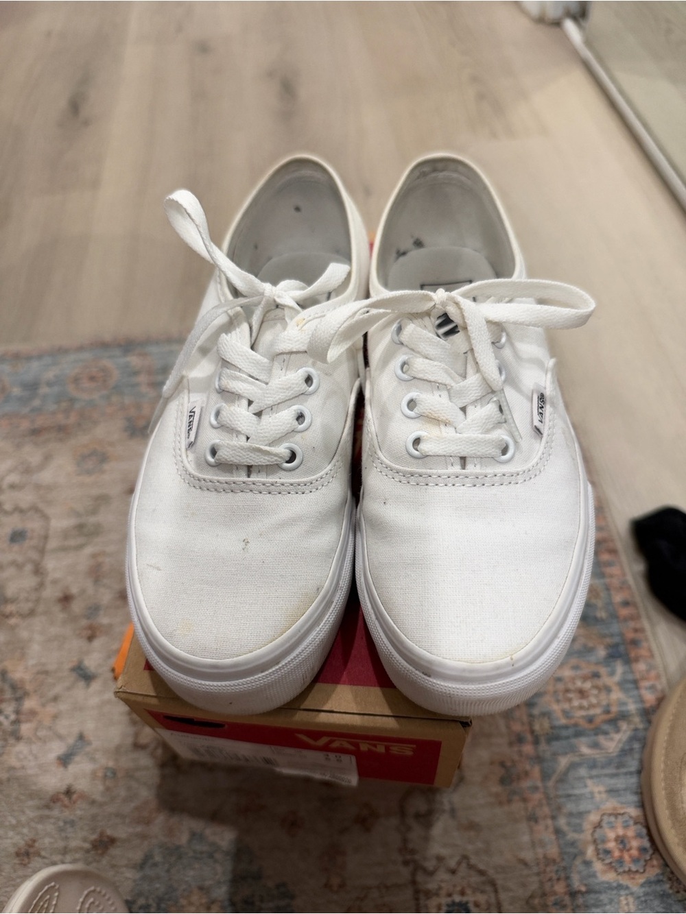 Vans White Low-Top Canvas Sneakers
